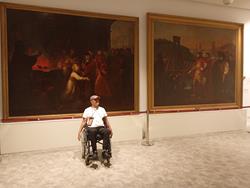 Large historical paintings at the museum in Gniezno