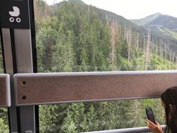 Widok podczas jazdy kolejką na Kasprowy Wierch