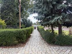 Brukowany chodnik przed kościołem św. Jacka